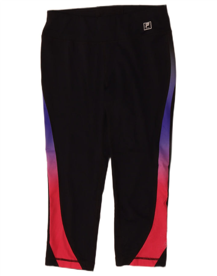 FILA Leggings Capri da donna UK 14 Medium Blu Navy Colorblock