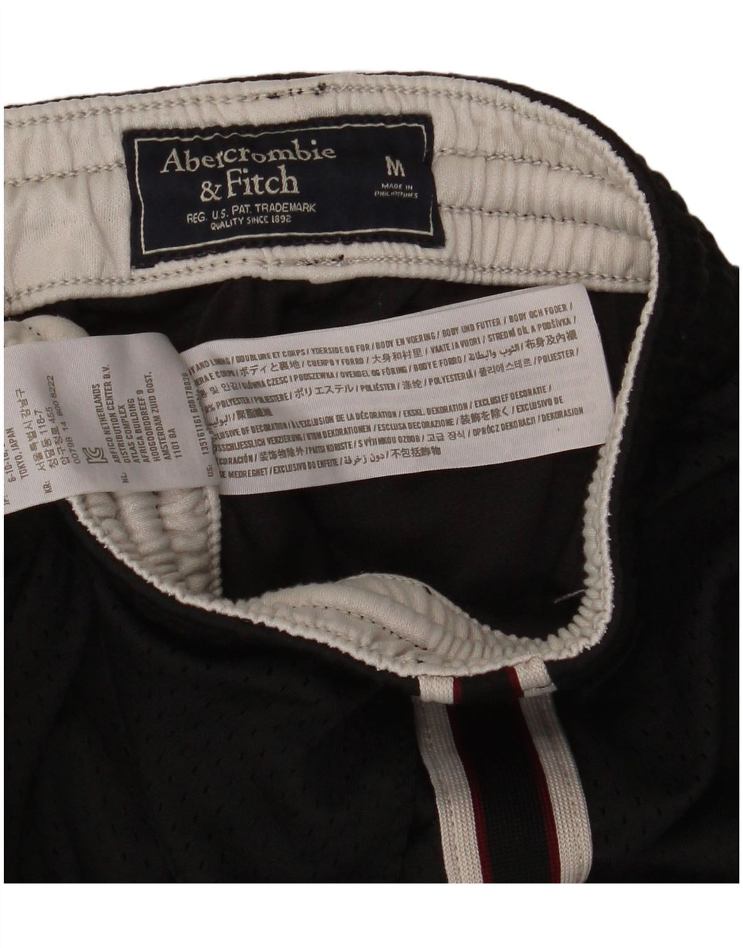 Pantaloncini sportivi grafici da uomo Abercrombie & Fitch poliestere nero medio