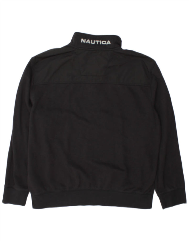 Felpa da uomo con collo con zip Nautica, maglione XL nero