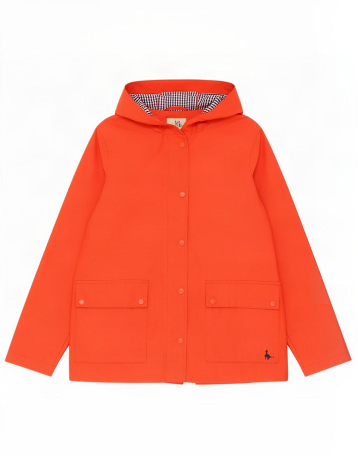 Giacca antipioggia con cappuccio da donna Jack Wills UK 12 poliestere rosso medio