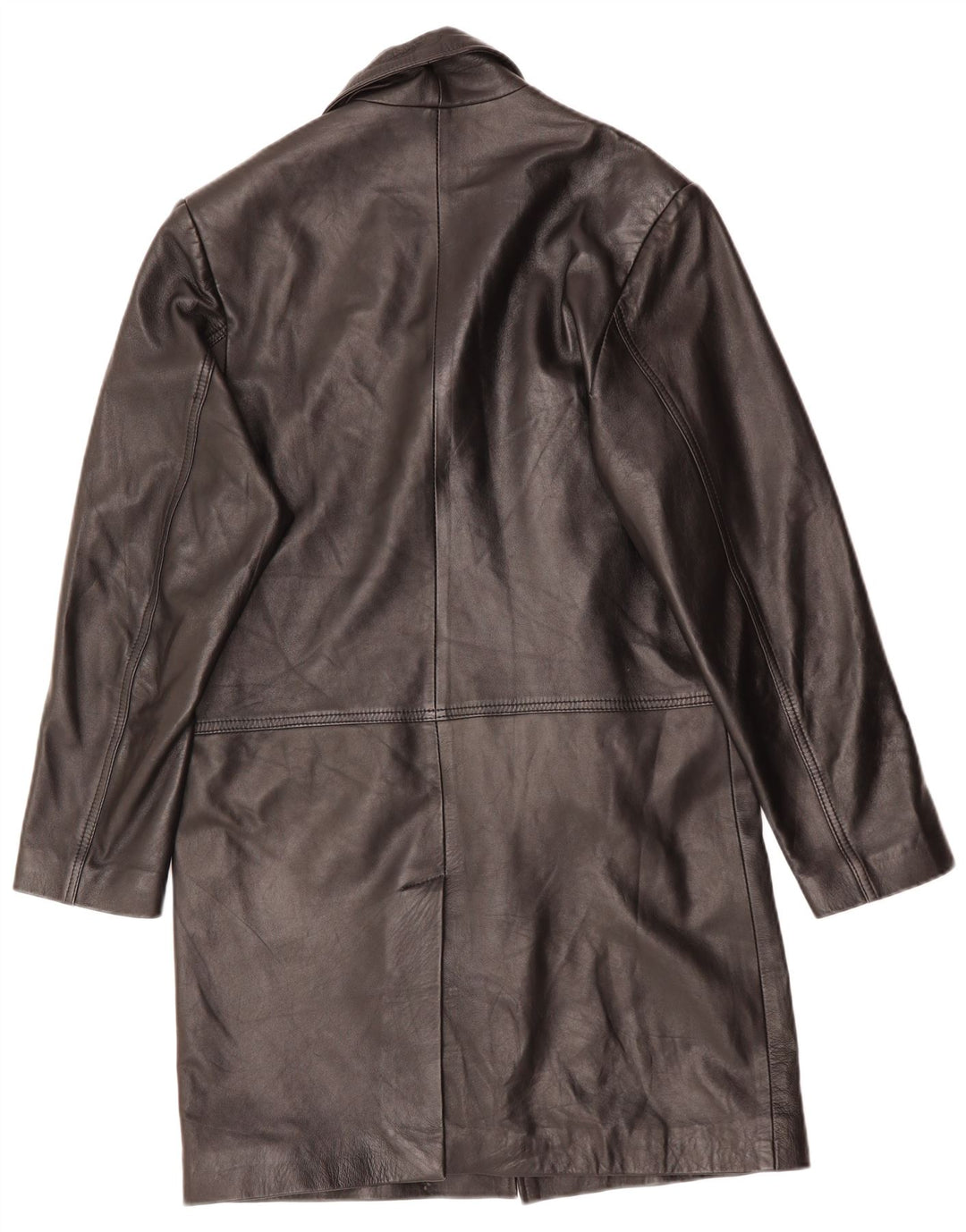 Cappotto in pelle da uomo VINTAGE UK 38 Pelle nera media