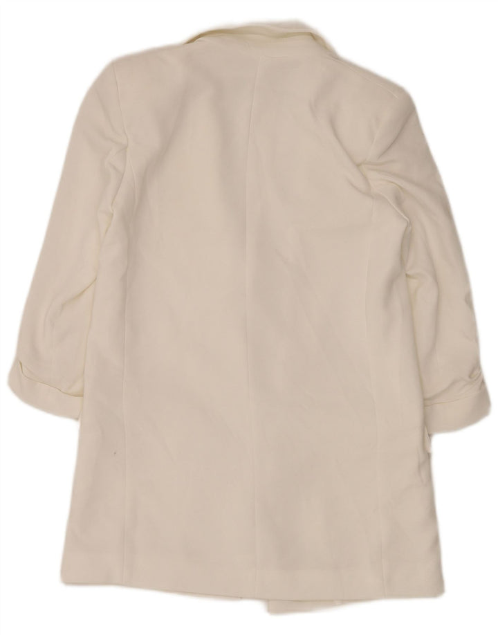 Giacca blazer oversize aperta da donna Zara UK 6 XS poliestere bianco