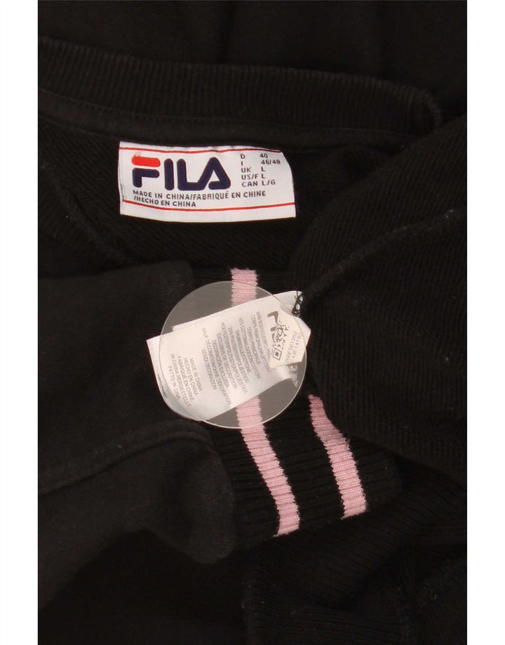 Fila Felpa grafica da uomo Maglione grande cotone a righe nere