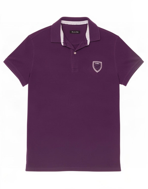 Polo da uomo Massimo Dutti in cotone viola medio