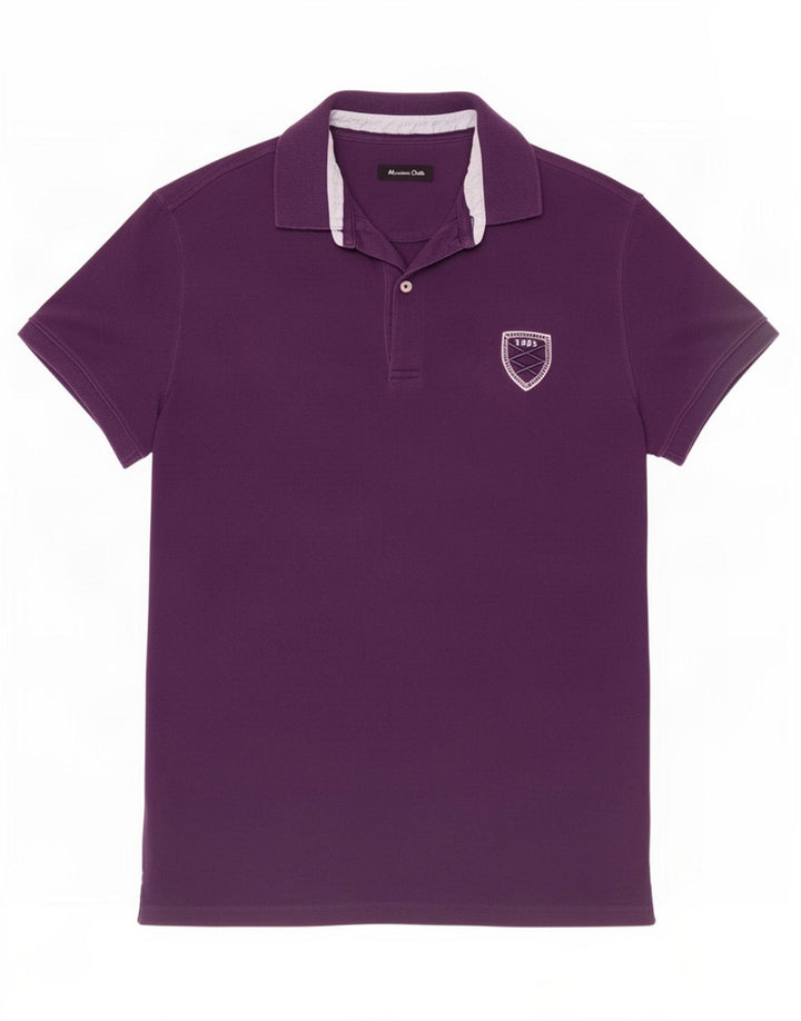 Polo da uomo Massimo Dutti in cotone viola medio