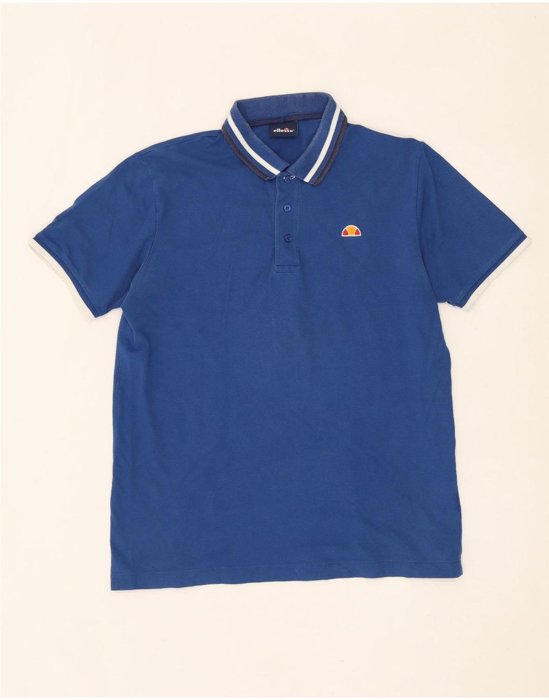 ELLESSE Mens Polo Shirt Medium Blue Cotton Vintage Ellesse and Second-Hand Ellesse from Messina Hembry 
