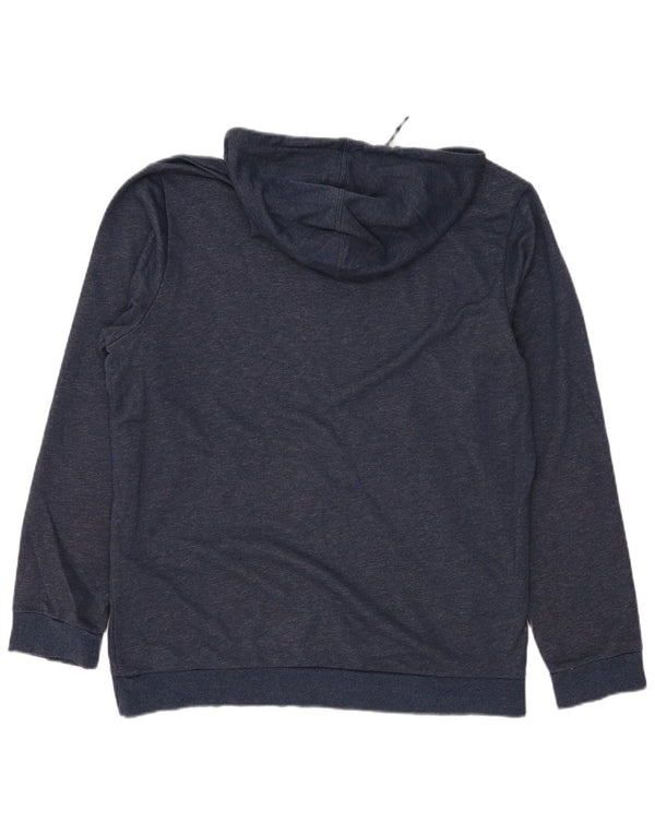 Felpa con cappuccio grafica da uomo Adidas Large in cotone blu navy