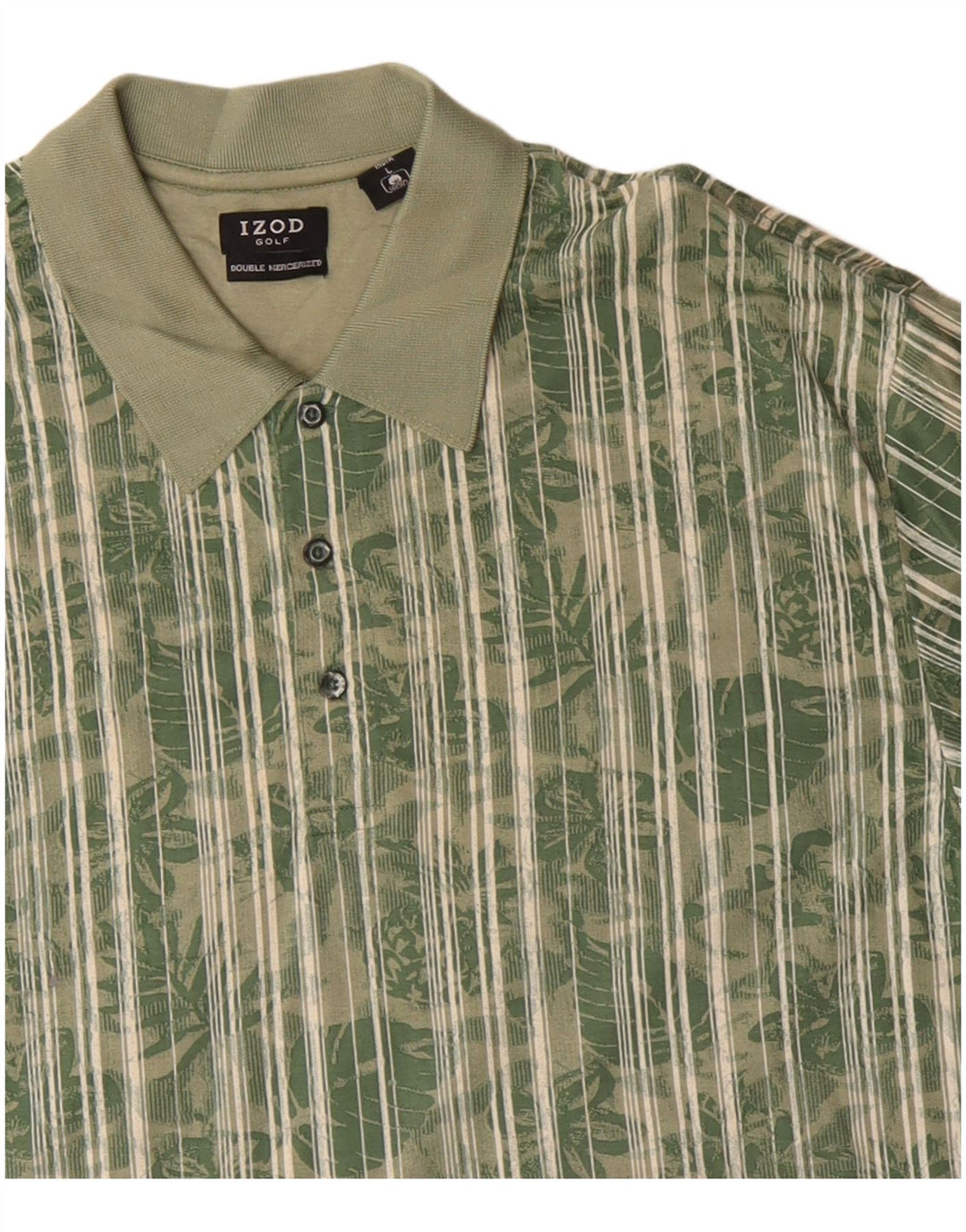 Polo da uomo IZOD grande in cotone floreale verde