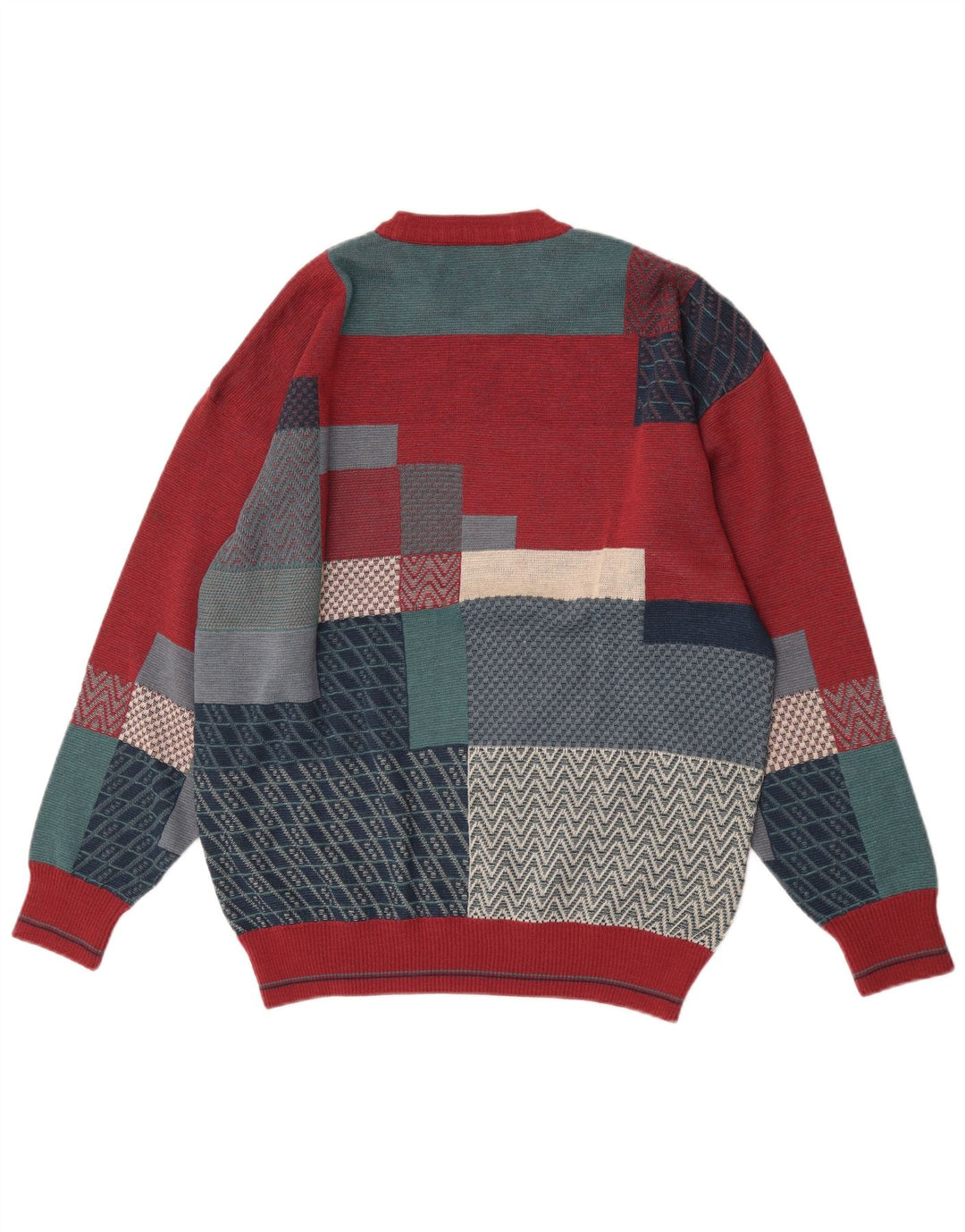 Maglione maglione girocollo da uomo Pierre Sangan XL multicolore a blocchi di colore