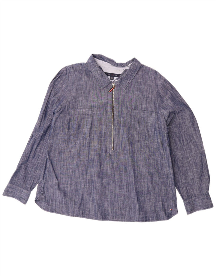 Maglietta pullover da donna Tommy Hilfiger UK 20 2XL Cotone screziato blu
