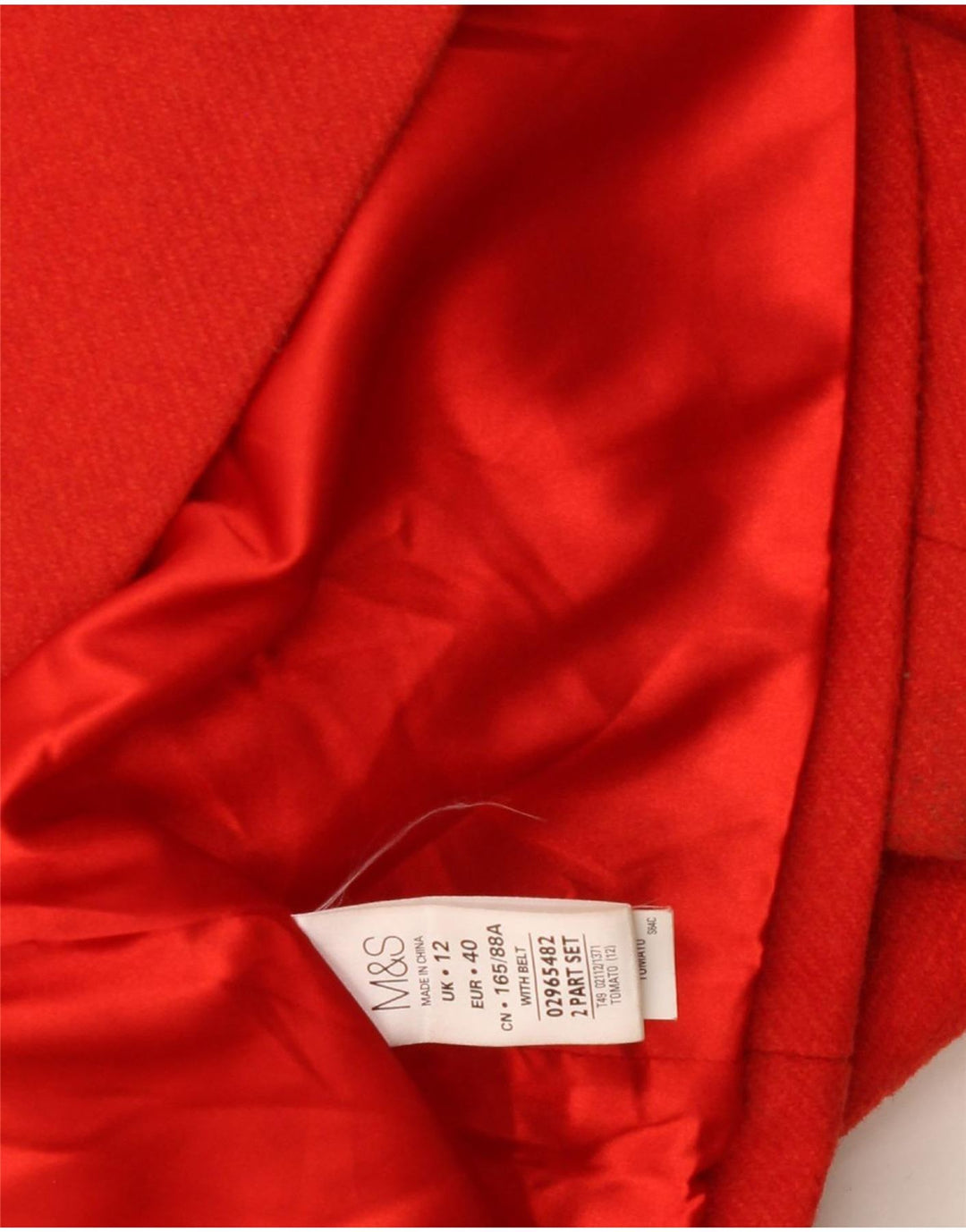 Cappotto da donna Marks & Spencer UK 12 Acrilico rosso medio