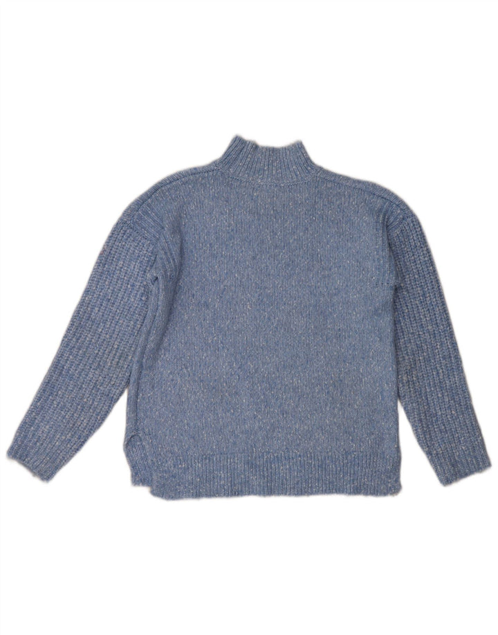 Maglione maglione a collo alto da donna Marks & Spencer UK 14 Blu medio screziato
