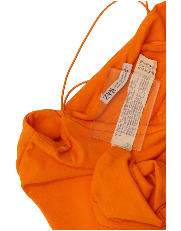 Abito sottoveste da donna Zara UK 12 cotone arancione medio