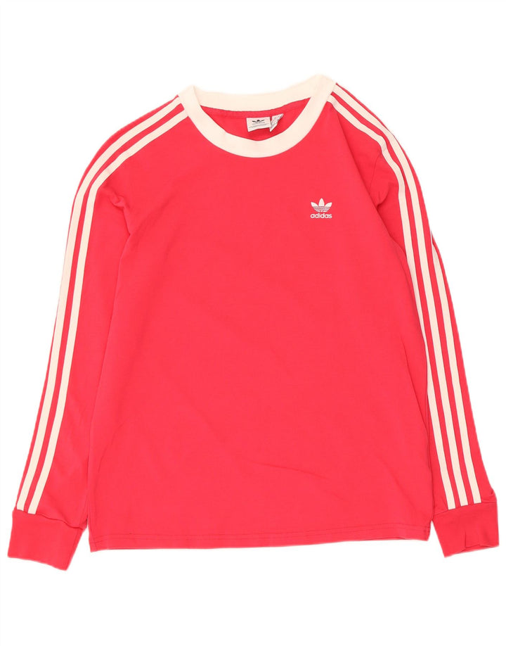 Top Adidas da donna a manica lunga UK 12 cotone rosa medio