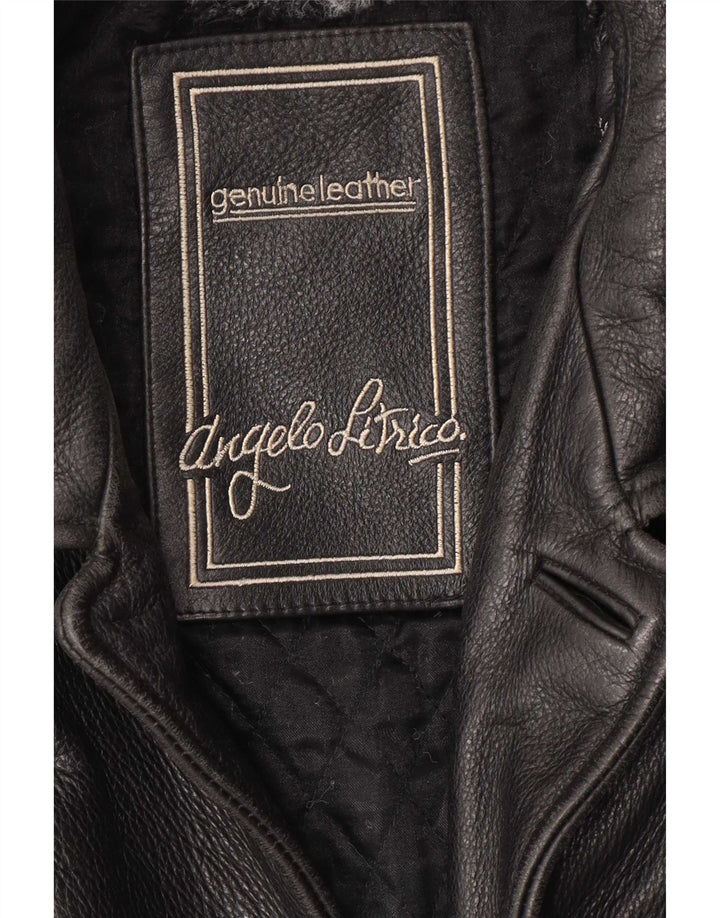 Giacca in pelle da uomo Angelo Litrico XL nera classica