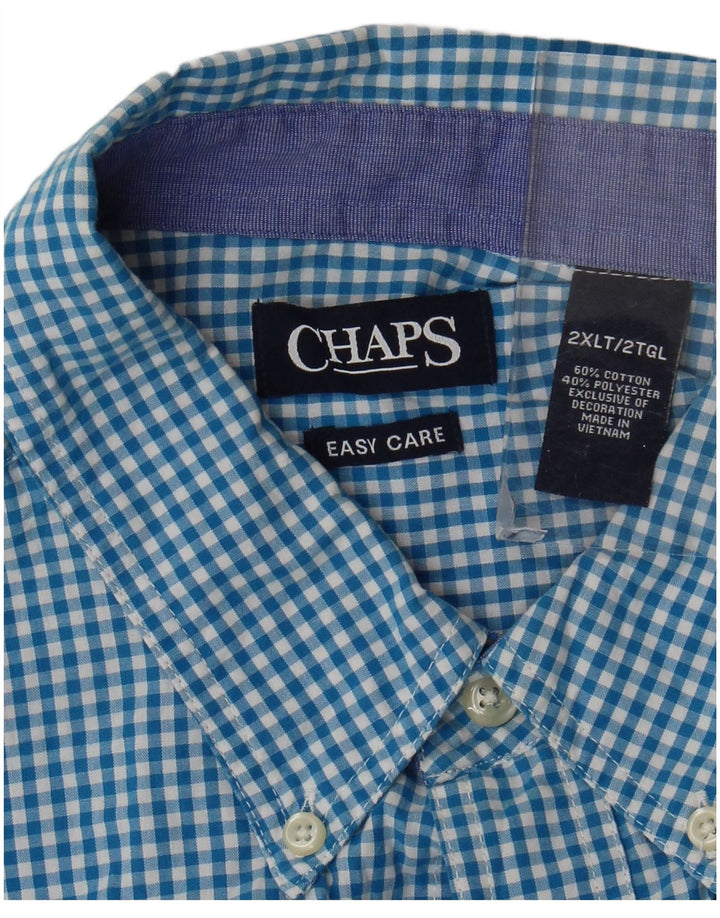 Camicia alta da uomo Chaps 2XL in cotone a quadretti blu