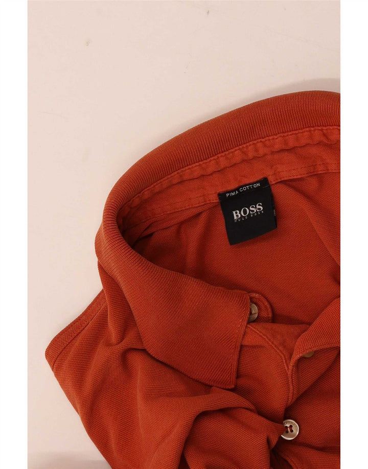 Polo a maniche lunghe da uomo Hugo Boss piccola arancione