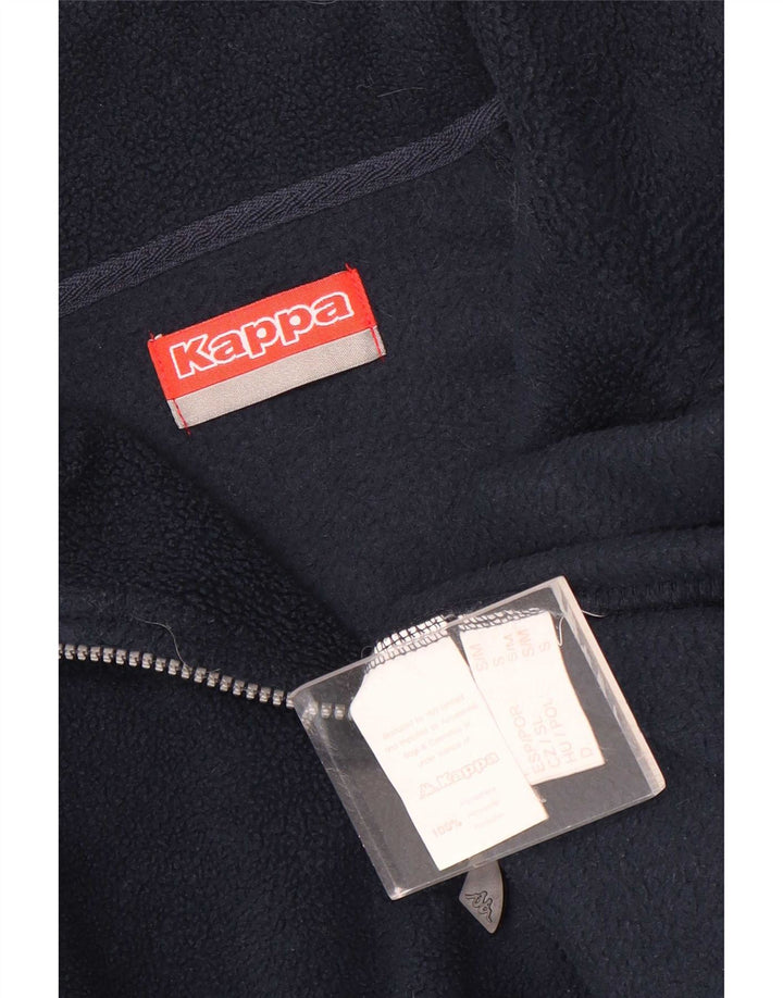Maglione in pile da uomo Kappa con zip e collo piccolo in poliestere blu navy