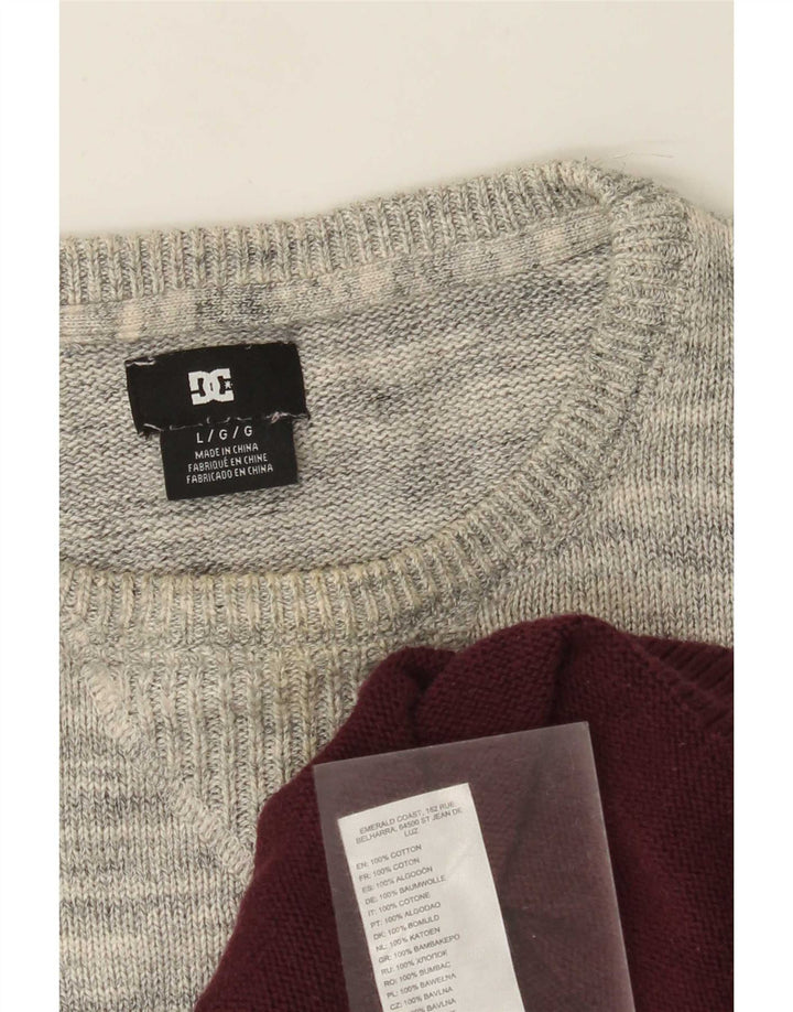 Maglione DC da uomo girocollo, maglione grande, in cotone color block blu