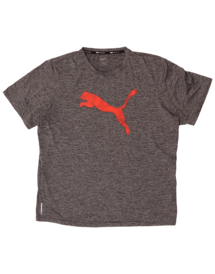 T-shirt grafica da allenamento Puma da uomo XL poliestere chiazzato grigio