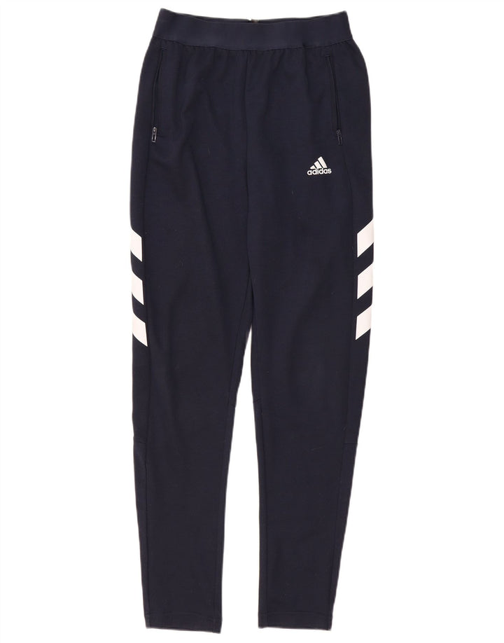 Leggings grafici Adidas da ragazzo 13-14 anni in poliestere blu navy
