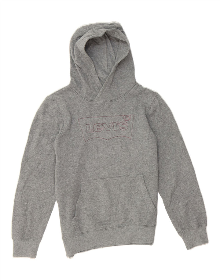 LEVI'S Boys Graphic Hoodie Jumper 15-16 Years Grey Vintage Levi's and Second-Hand Levi's from Messina Hembry 