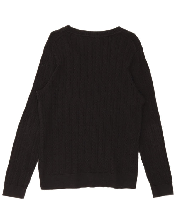 Maglione maglione con scollo a barca da donna Tommy Hilfiger UK 18 XL cotone nero