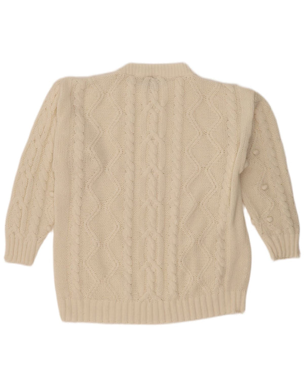 New Fast Womens Oversized Crew Neck Jumper Sweater EU 40/42 Medium White