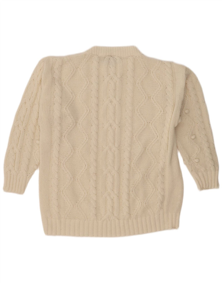 Maglione maglione girocollo oversize da donna New Fast EU 40/42 Bianco medio