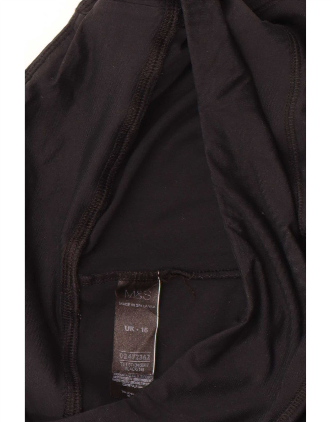 Leggings Capri da donna Marks & Spencer UK 16 Large Nero Poliammide