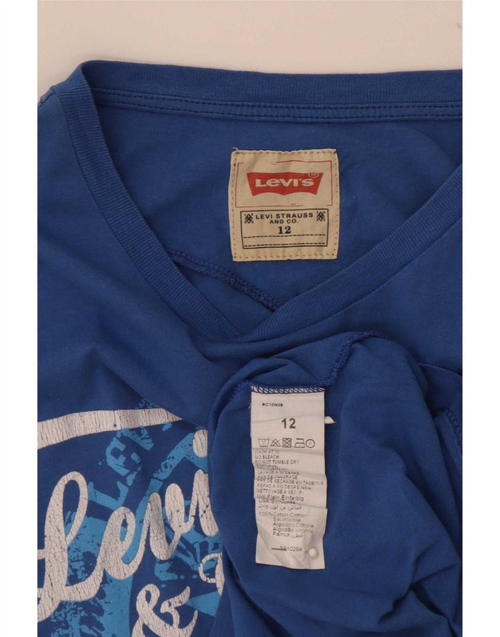 T-shirt grafica per ragazzi Levi's Top 11-12 anni in cotone blu