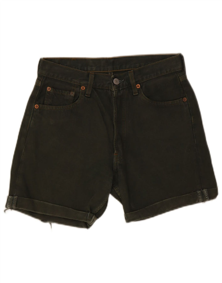 Pantaloncini di jeans Levi's 501 da donna W26 piccoli in cotone kaki