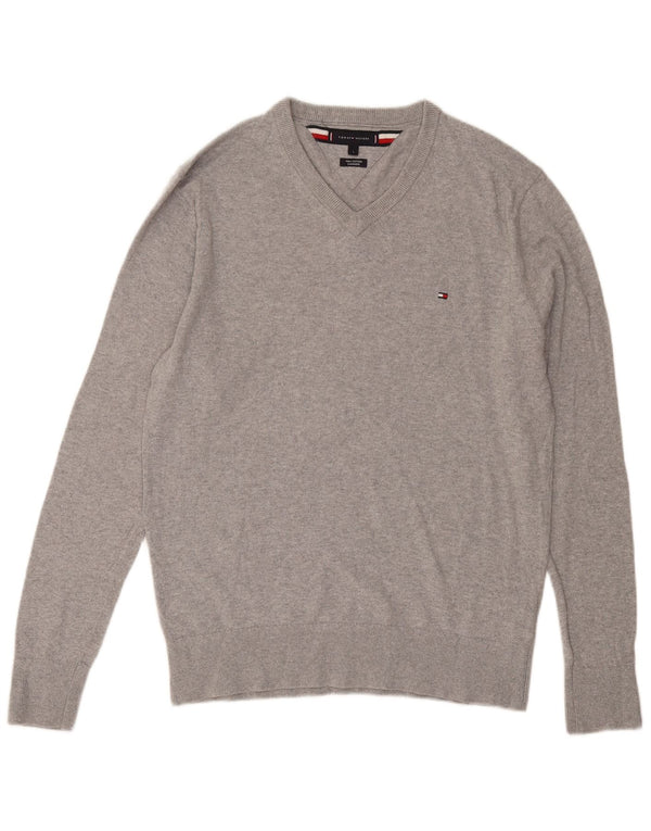 Tommy Hilfiger Uomo Maglione con scollo a V Maglione grande in cotone grigio