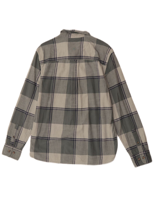 Camicia in flanella da uomo Fat Face, cotone a quadri grigi grandi