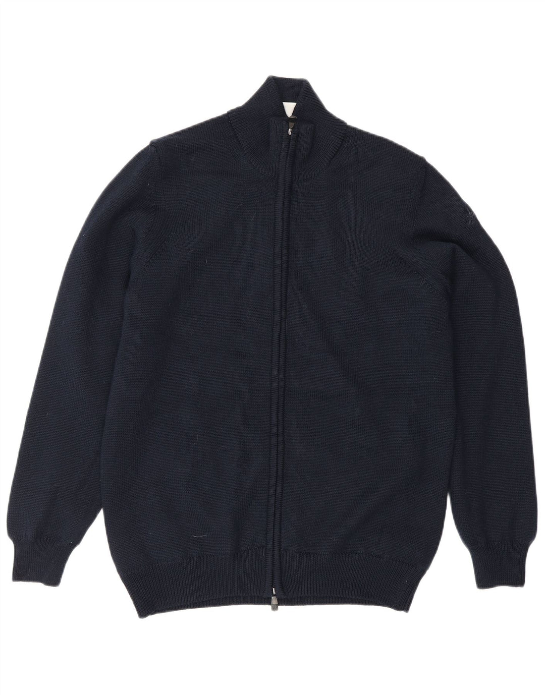 Maglione cardigan da uomo Lyle & Scott in lana blu navy media