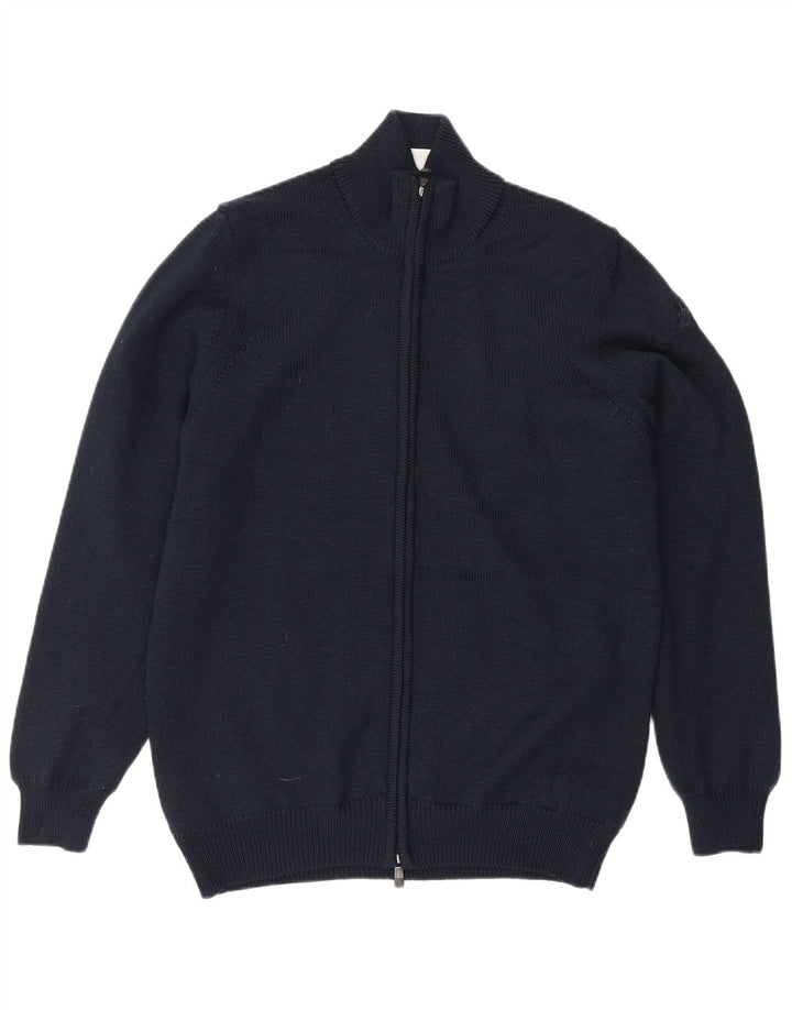 Maglione cardigan da uomo Lyle & Scott in lana blu navy media