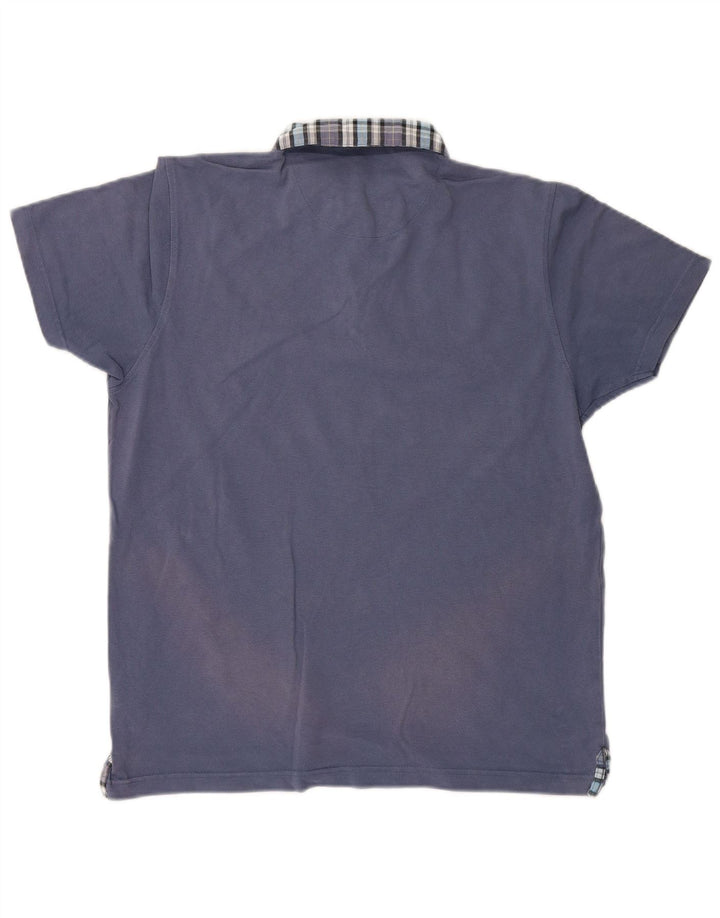 Polo da uomo dalla vestibilità regolare Pierre Cardin, in cotone a quadri blu grandi