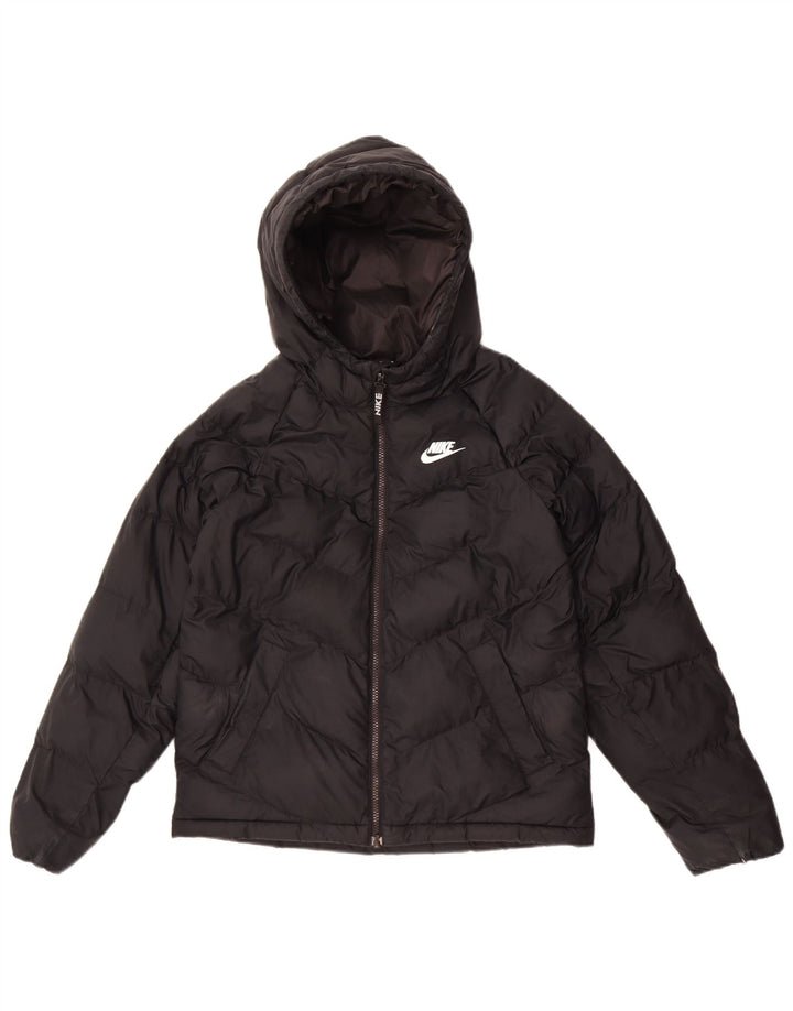 Giacca imbottita con cappuccio Nike da ragazzo 12-13 anni Large nera in poliestere