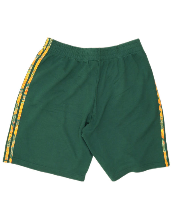Pantaloncini sportivi grafici da donna Adidas UK 18 XL cotone verde