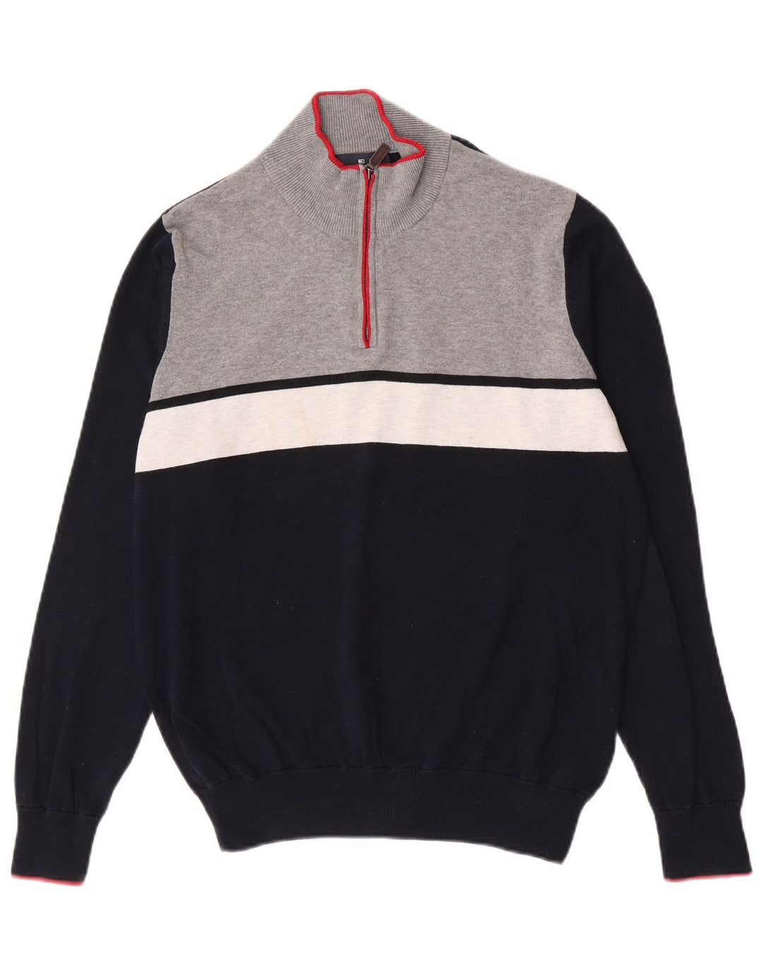 Maglione da uomo Marks & Spencer con collo con zip blu Harbour blu navy medio