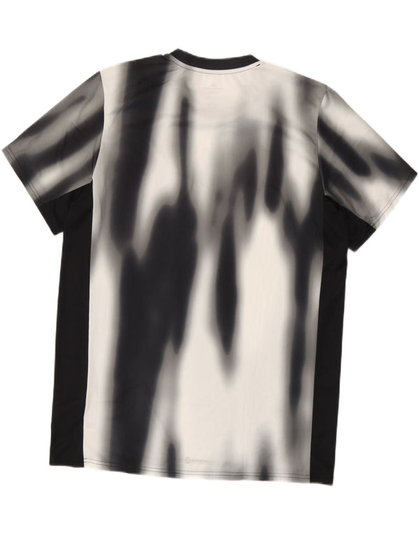T-shirt da uomo Adidas Top Large nera in poliestere tie-dye