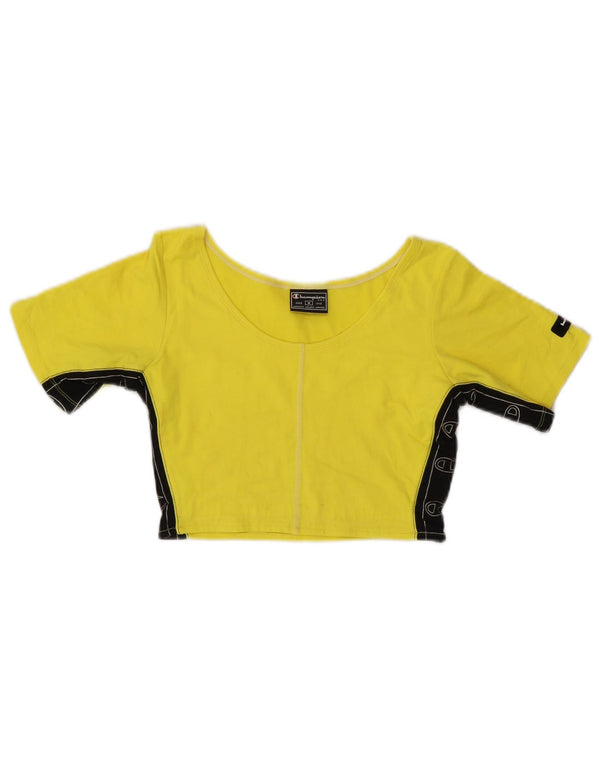 Top corto con grafica da donna Champion UK 12 Cotone color block giallo medio