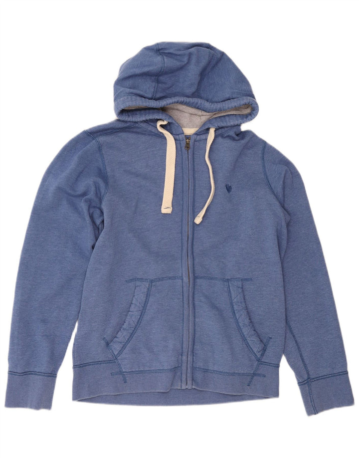 Maglione con cappuccio e zip da uomo Fat Face in cotone blu medio