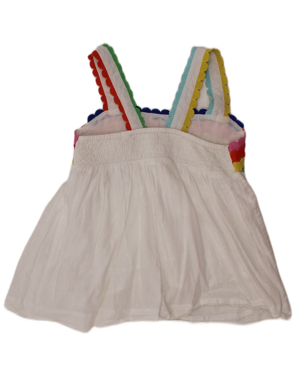 BODEN Camicetta senza maniche per bambina 7-8 anni in cotone color block bianco