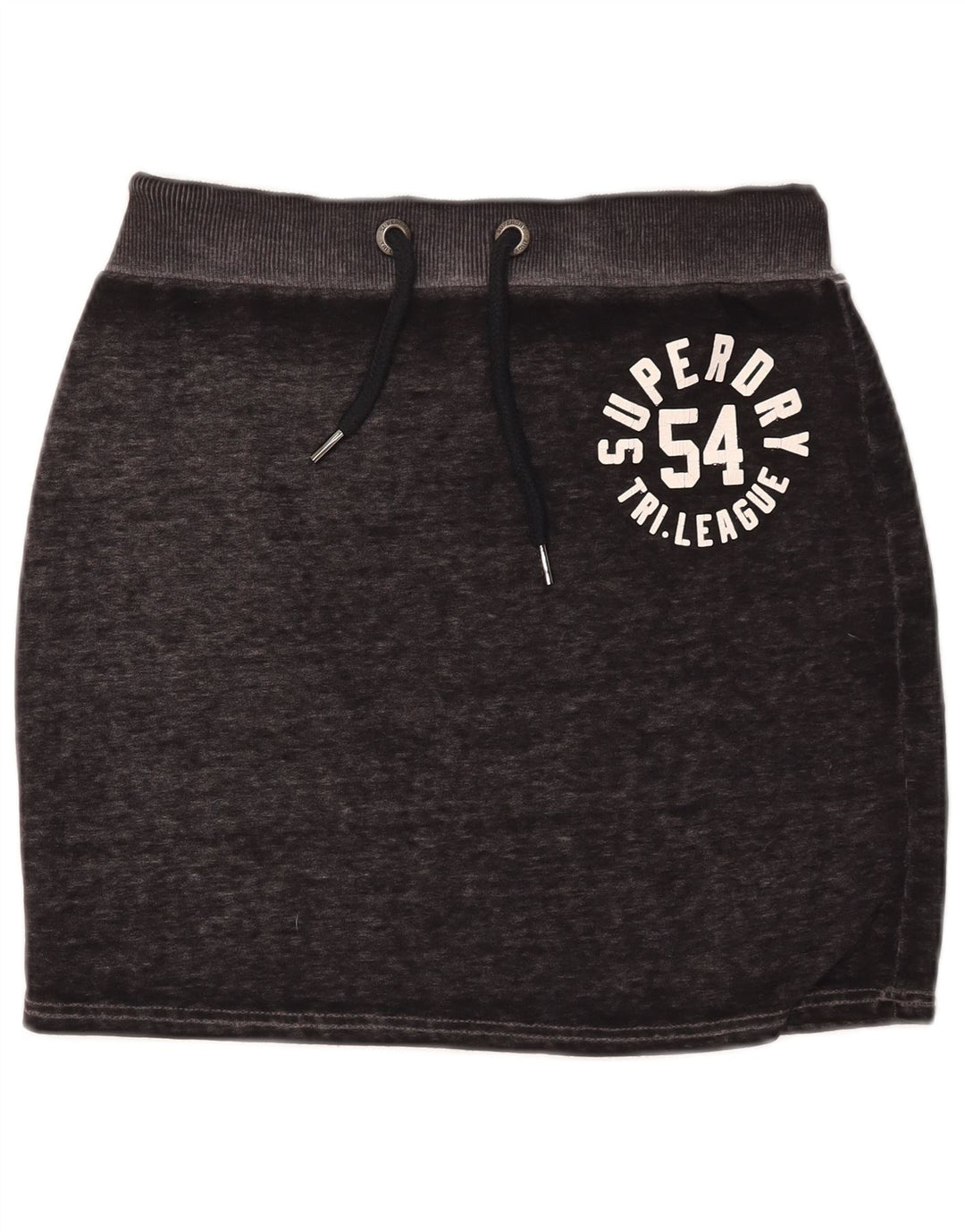 Minigonna grafica da donna Superdry media W30 cotone chiazzato nero