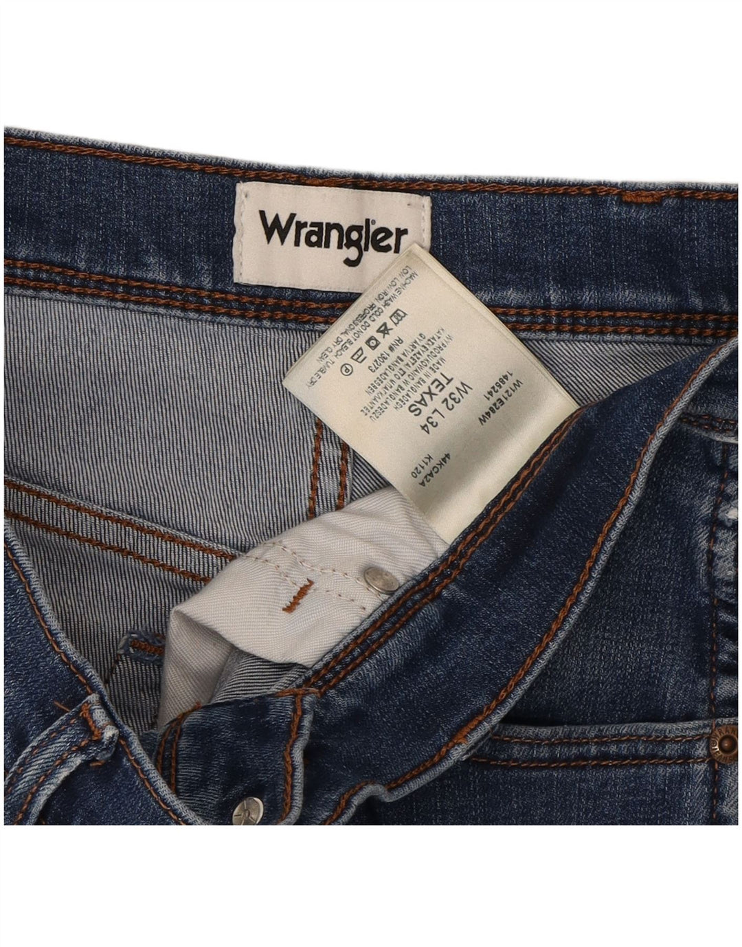 Jeans dritti da uomo Texas WRANGLER W32 L34 cotone blu