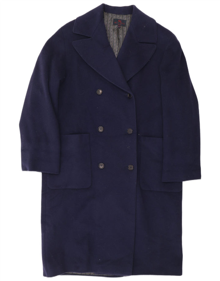 Cappotto doppiopetto da uomo Etro UK 42 XL Lana blu navy