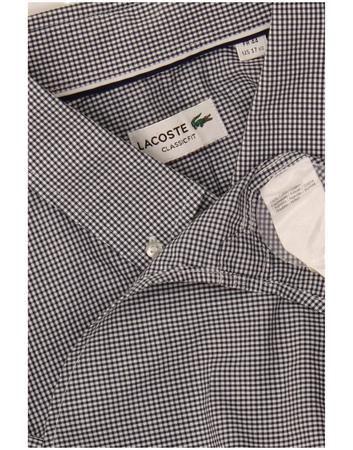 Camicia a maniche corte da uomo LACOSTE taglia 44 17 1/2 XL a quadretti neri