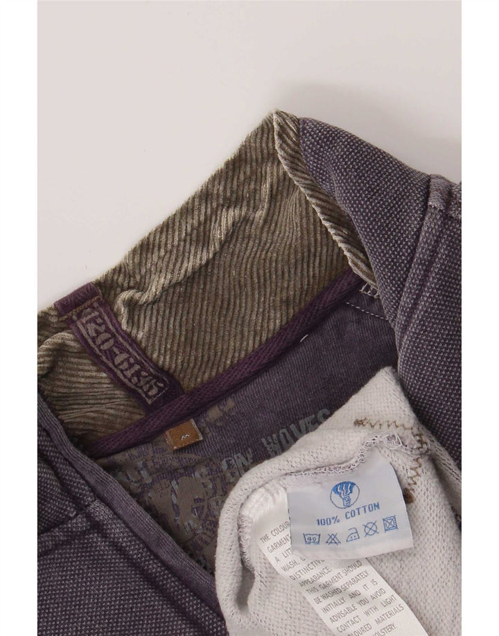 Felpa da uomo con collo con zip Fat Face Maglione cotone viola medio