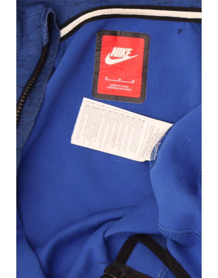 Felpa con cappuccio e zip Nike da uomo in cotone screziato blu medio
